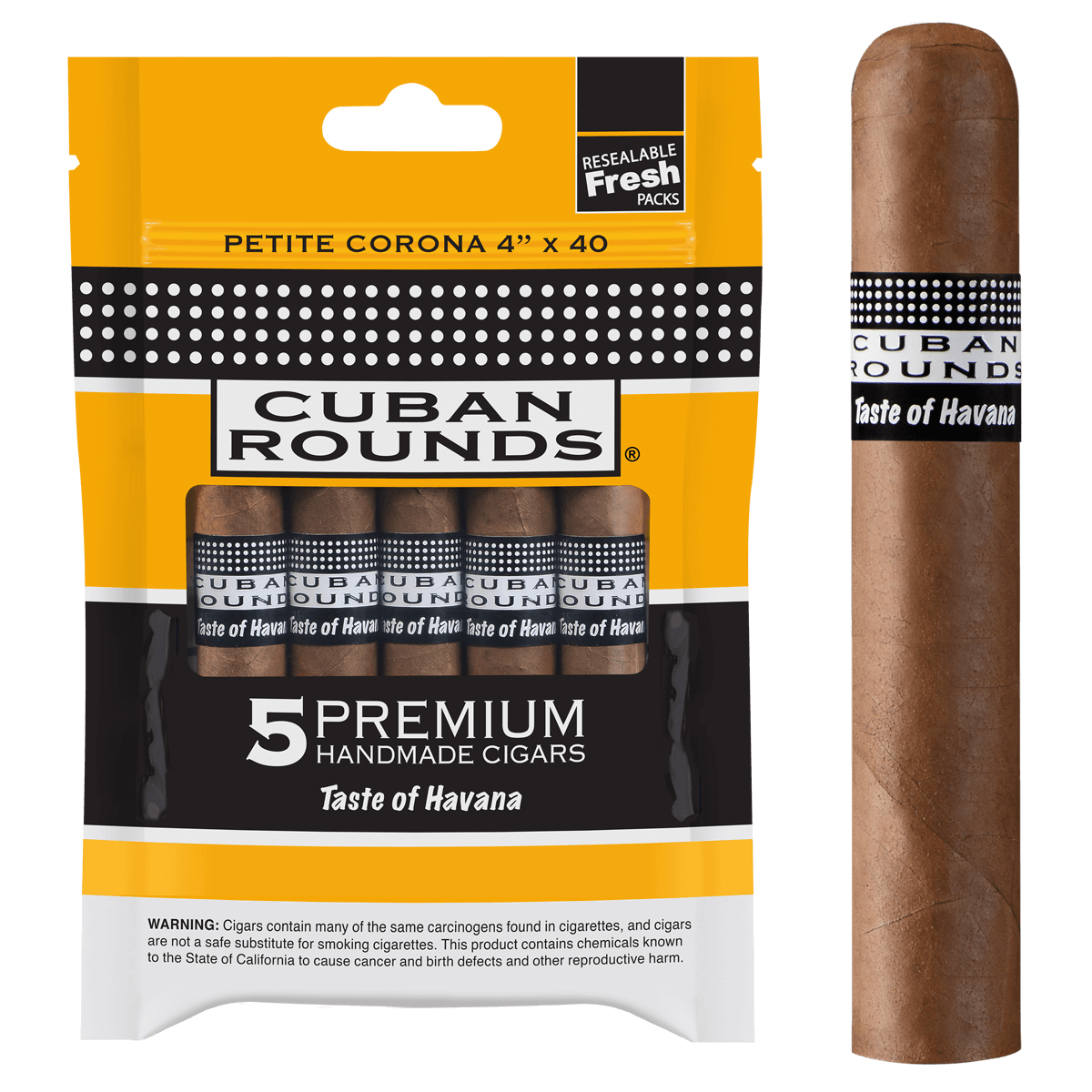 Cuban Rounds Nat Petite Corona Sealed Fresh 6/5 Ct. Packs 4.00X40