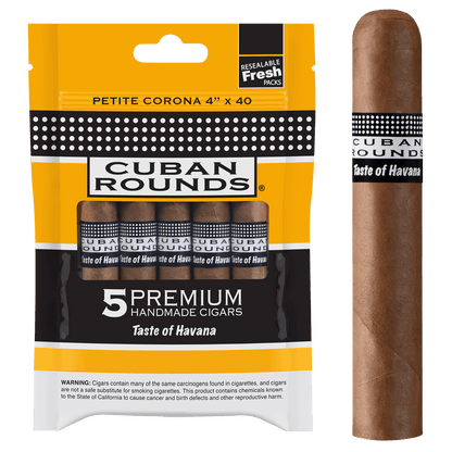 Cuban Rounds Nat Petite Corona Sealed Fresh 6/5 Ct. Packs 4.00X40